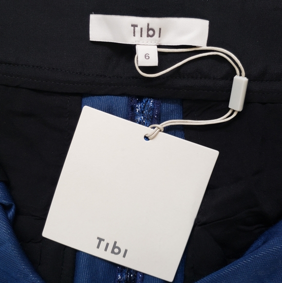 NEW Tibi Velvet Lurex Stella Cropped Wide Leg Pant - Picture 6 of 8